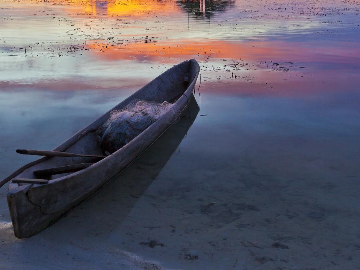 abandoned canoe